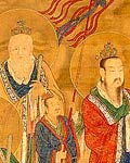 The Star-lords of Good Fortune, Emolument, and Longevity (Detail)