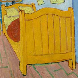 Vincent van Gogh. <em>The Bedroom</em> (Bed detail), 1888. Van Gogh Museum, Amsterdam (Vincent van Gogh Foundation).
