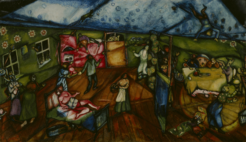 Marc Chagall. <em>Birth</em>, 1911/12. Oil on canvas; 113.4 x 195.3 cm (44 5/8 x 76 7/8 in.). The Art Institute of Chicago, gift of Mr. and Mrs. Maurice E. Culberg, 1952.3.