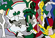 Roy Lichtenstein
American (1923 - 1997), Landscape with Figures and Rainbow Landscape with Figures and Rainbow