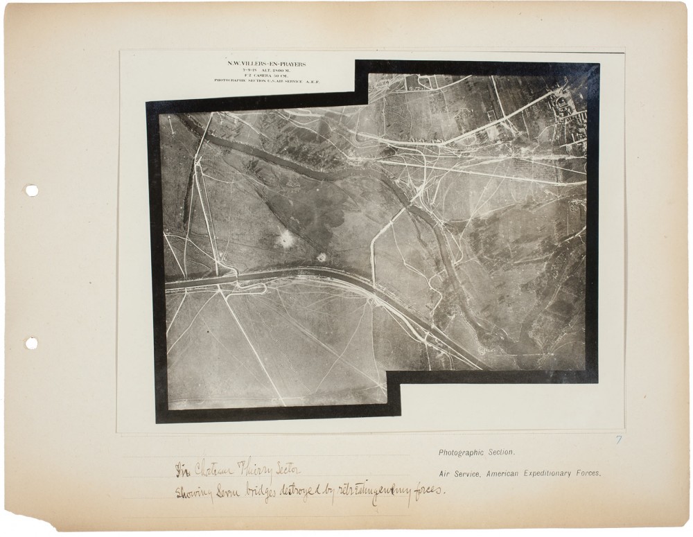 Plate 7. In Château Thierry Sector, from an album of World War I aerial photography assembled by Edward Steichen, in the collection of the Art Institute of Chicago.