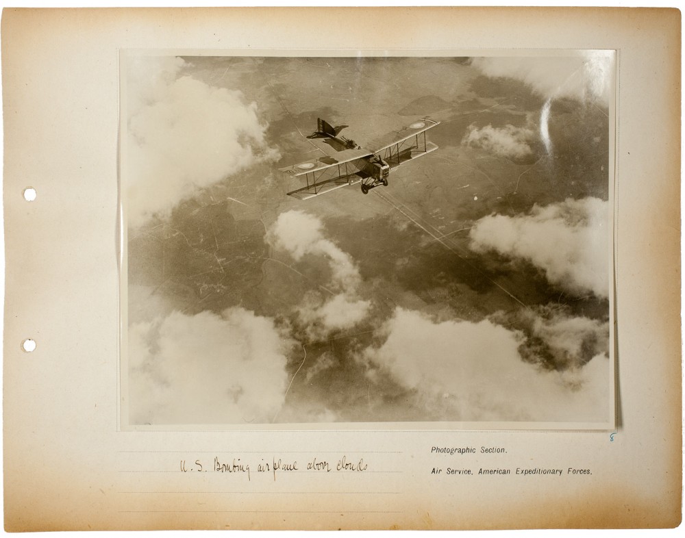 Plate 8. U.S. bombing airplane, from an album of World War I aerial photography assembled by Edward Steichen, in the collection of the Art Institute of Chicago.