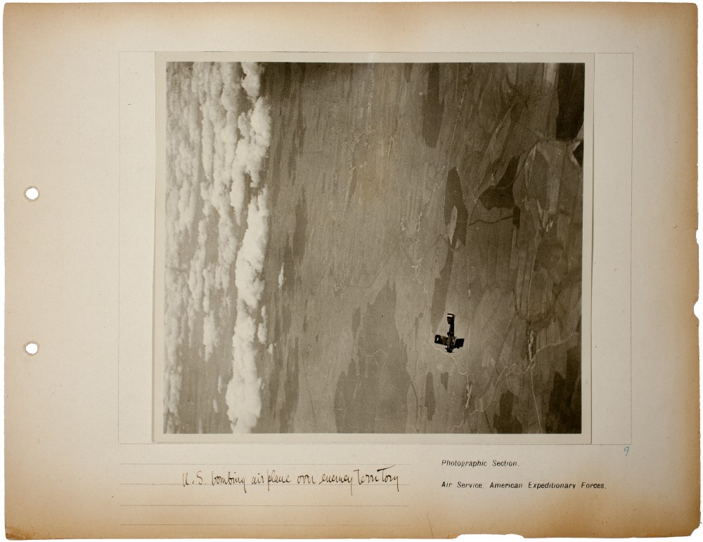 Plate 9. U.S. bombing airplane, from an album of World War I aerial photography assembled by Edward Steichen, in the collection of the Art Institute of Chicago.