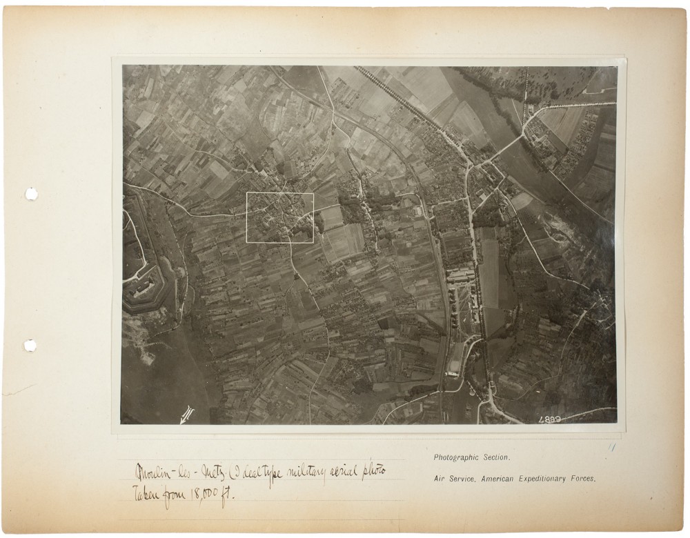 Plate 11. Moulins-lès-Metz, from an album of World War I aerial photography assembled by Edward Steichen, in the collection of the Art Institute of Chicago.