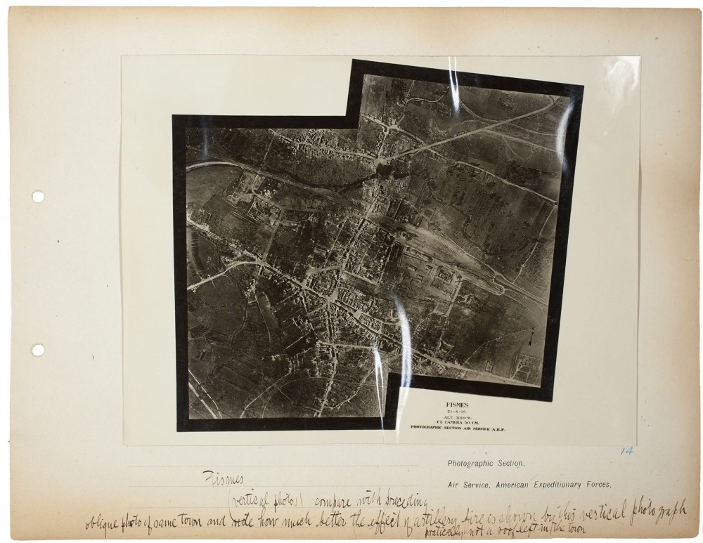 Plate 14. Fismes, vertical photos [Château Thierry Sector], from an album of World War I aerial photography assembled by Edward Steichen, in the collection of the Art Institute of Chicago.