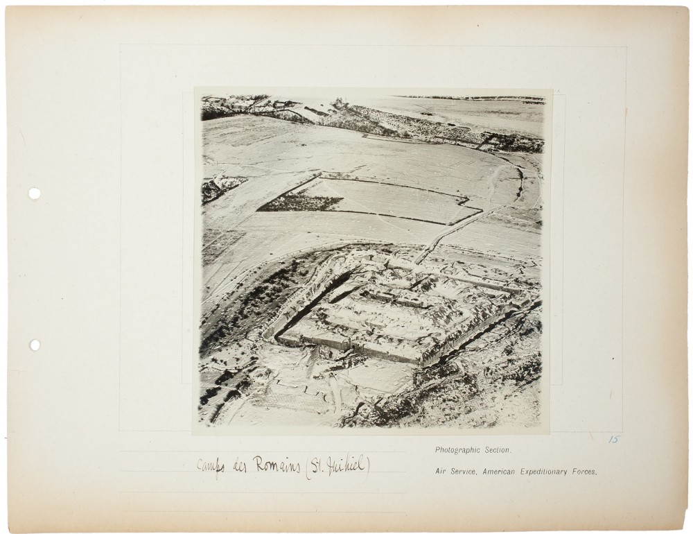 Plate 15. Camps des Romains (St. Mihiel), from an album of World War I aerial photography assembled by Edward Steichen, in the collection of the Art Institute of Chicago.