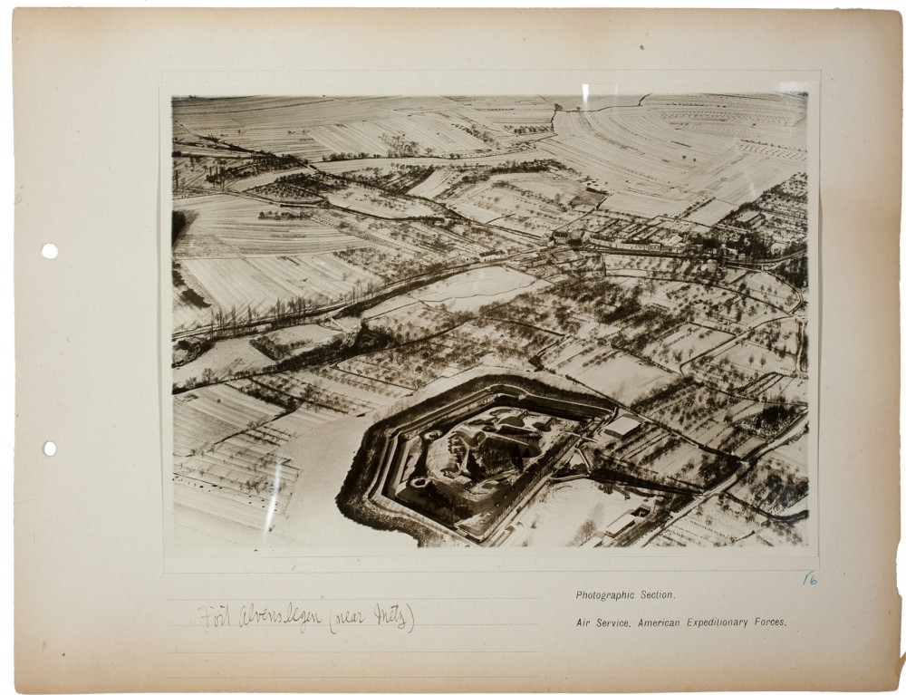 Plate 16. Fort Alvensleben (near Metz), from an album of World War I aerial photography assembled by Edward Steichen, in the collection of the Art Institute of Chicago.
