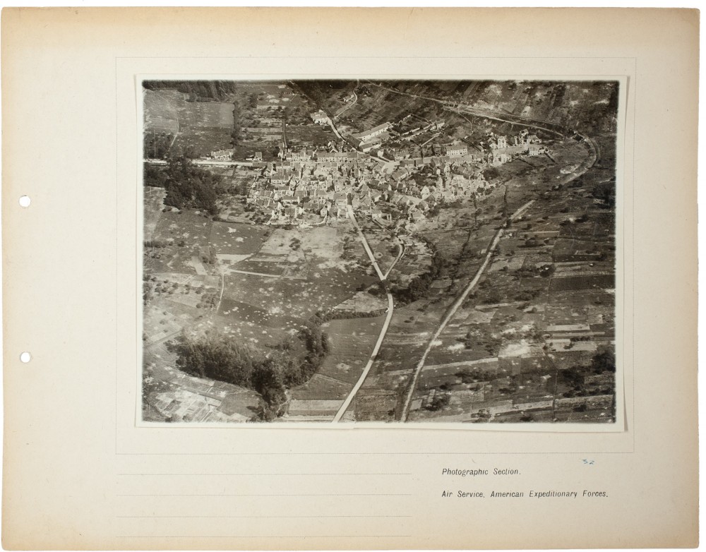 Plate 32. Untitled [Vaux], from an album of World War I aerial photography assembled by Edward Steichen, in the collection of the Art Institute of Chicago.