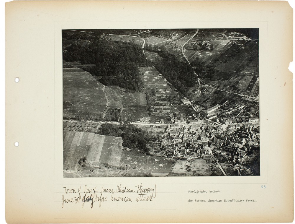 Plate 33. Vaux before American attack, from an album of World War I aerial photography assembled by Edward Steichen, in the collection of the Art Institute of Chicago.