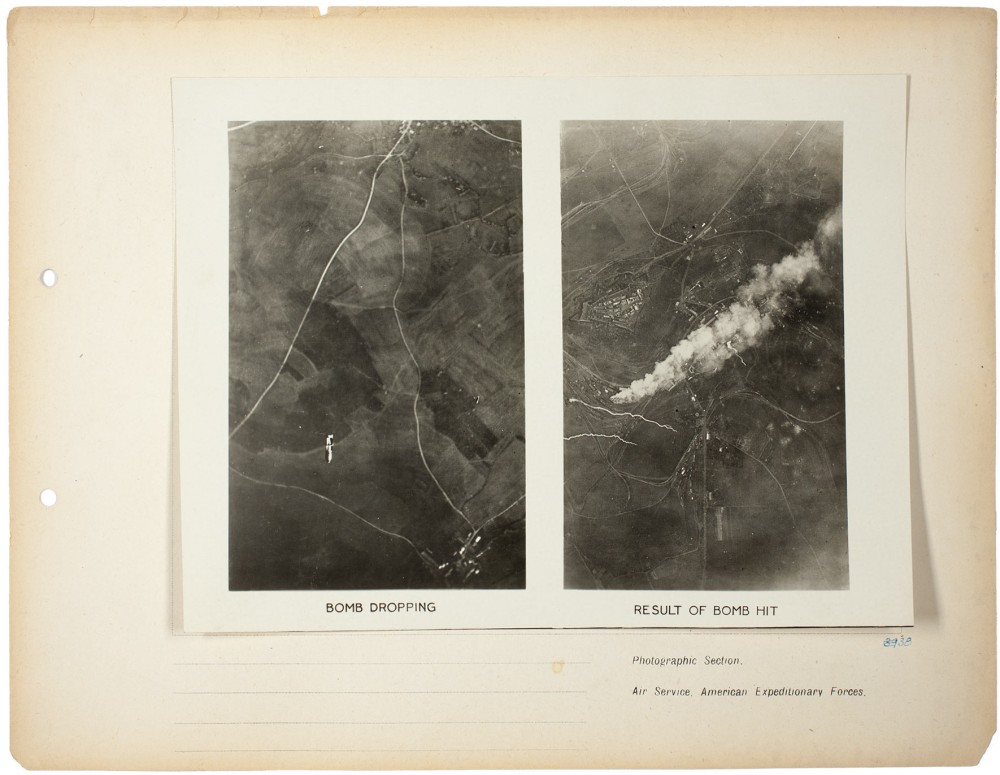 Plate 38. Untitled [Montmedy], from an album of World War I aerial photography assembled by Edward Steichen, in the collection of the Art Institute of Chicago.
