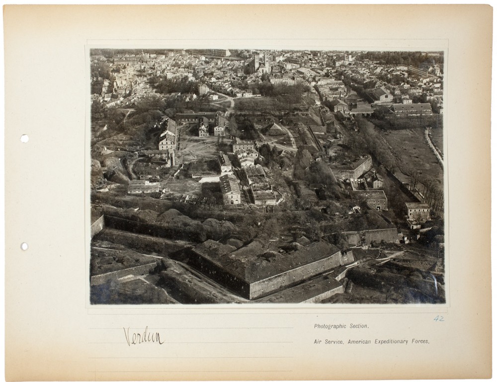 Plate 42. Verdun, from an album of World War I aerial photography assembled by Edward Steichen, in the collection of the Art Institute of Chicago.