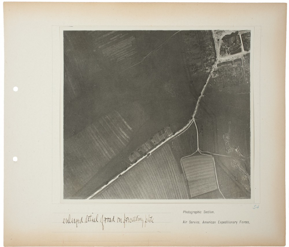 Plate 54. Enlarged detail of preceding plate, from an album of World War I aerial photography assembled by Edward Steichen, in the collection of the Art Institute of Chicago.