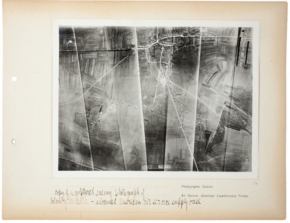 Plate 56. Captured enemy photograph, Colombey-les-Belles, from an album of World War I aerial photography assembled by Edward Steichen, in the collection of the Art Institute of Chicago.