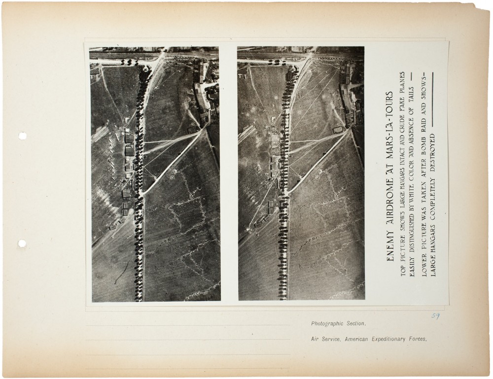 Plate 59. Untitled [Mars-la-Tour], from an album of World War I aerial photography assembled by Edward Steichen, in the collection of the Art Institute of Chicago.