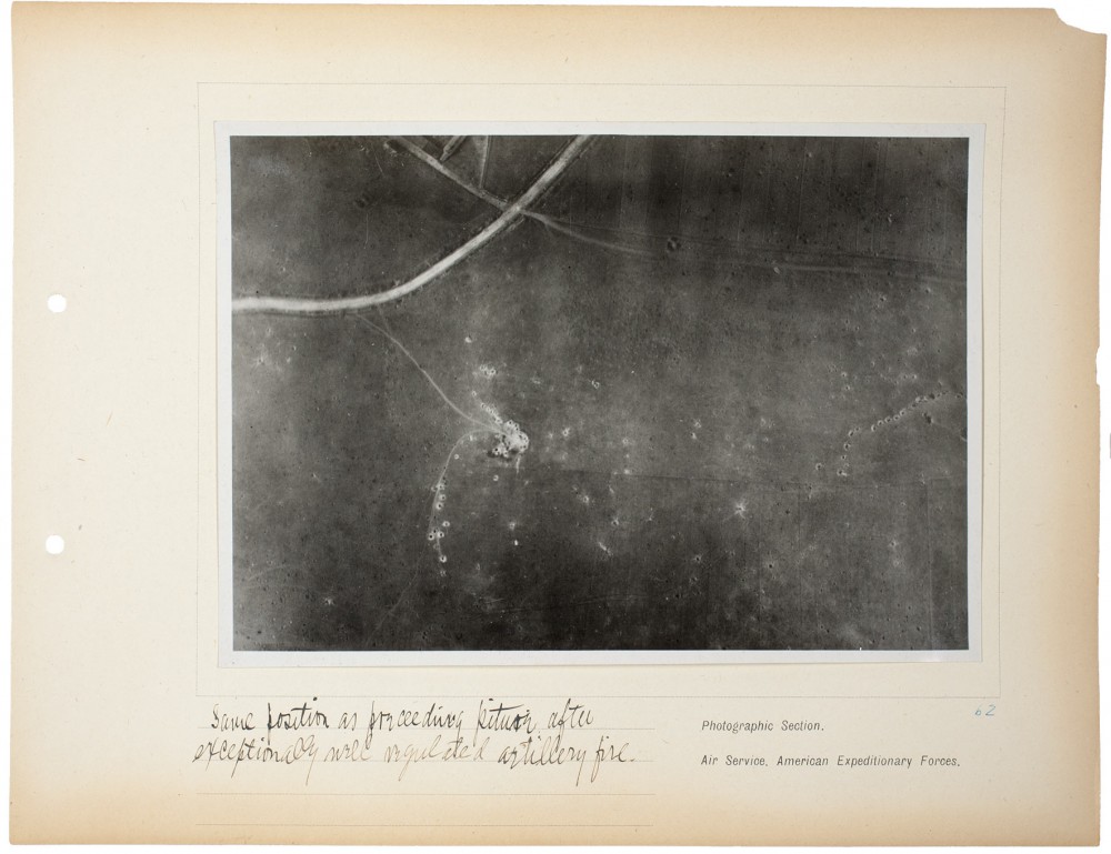 Plate 62. Same position as preceding, from an album of World War I aerial photography assembled by Edward Steichen, in the collection of the Art Institute of Chicago.