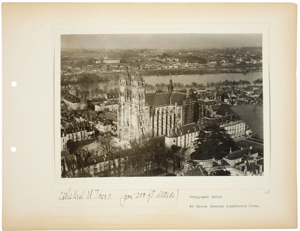 Plate 63. Cathedral at Tours, from an album of World War I aerial photography assembled by Edward Steichen, in the collection of the Art Institute of Chicago.