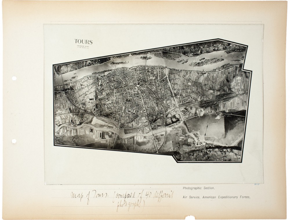 Plate 64. Map of Tours, from an album of World War I aerial photography assembled by Edward Steichen, in the collection of the Art Institute of Chicago.