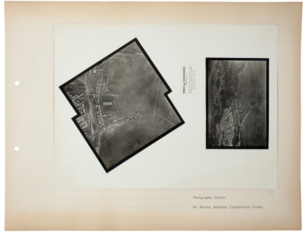 Plate 72. Untitled [Brest], from an album of World War I aerial photography assembled by Edward Steichen, in the collection of the Art Institute of Chicago.