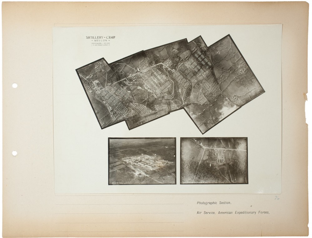 Plate 76. Untitled [Meucon], from an album of World War I aerial photography assembled by Edward Steichen, in the collection of the Art Institute of Chicago.