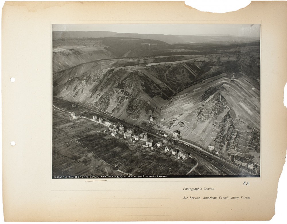 Plate 83. Untitled [Niederspay], from an album of World War I aerial photography assembled by Edward Steichen, in the collection of the Art Institute of Chicago.