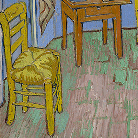 Vincent van Gogh. <em>The Bedroom</em> (Chair detail), 1889. The Art Institute of Chicago, Helen Birch Bartlett Memorial Collection.
