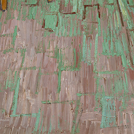 Vincent van Gogh. <em>The Bedroom</em> (Floor detail), 1889. The Art Institute of Chicago, Helen Birch Bartlett Memorial Collection.