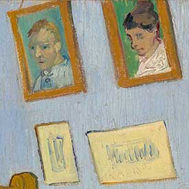 Vincent van Gogh. <em>The Bedroom</em> (Portraits detail), 1889. Musée d'Orsay, Paris, sold to national museums under the Treaty of Peace with Japan, 1959.