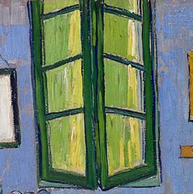 Vincent van Gogh. <em>The Bedroom</em> (Window detail), 1889. The Art Institute of Chicago, Helen Birch Bartlett Memorial Collection.
